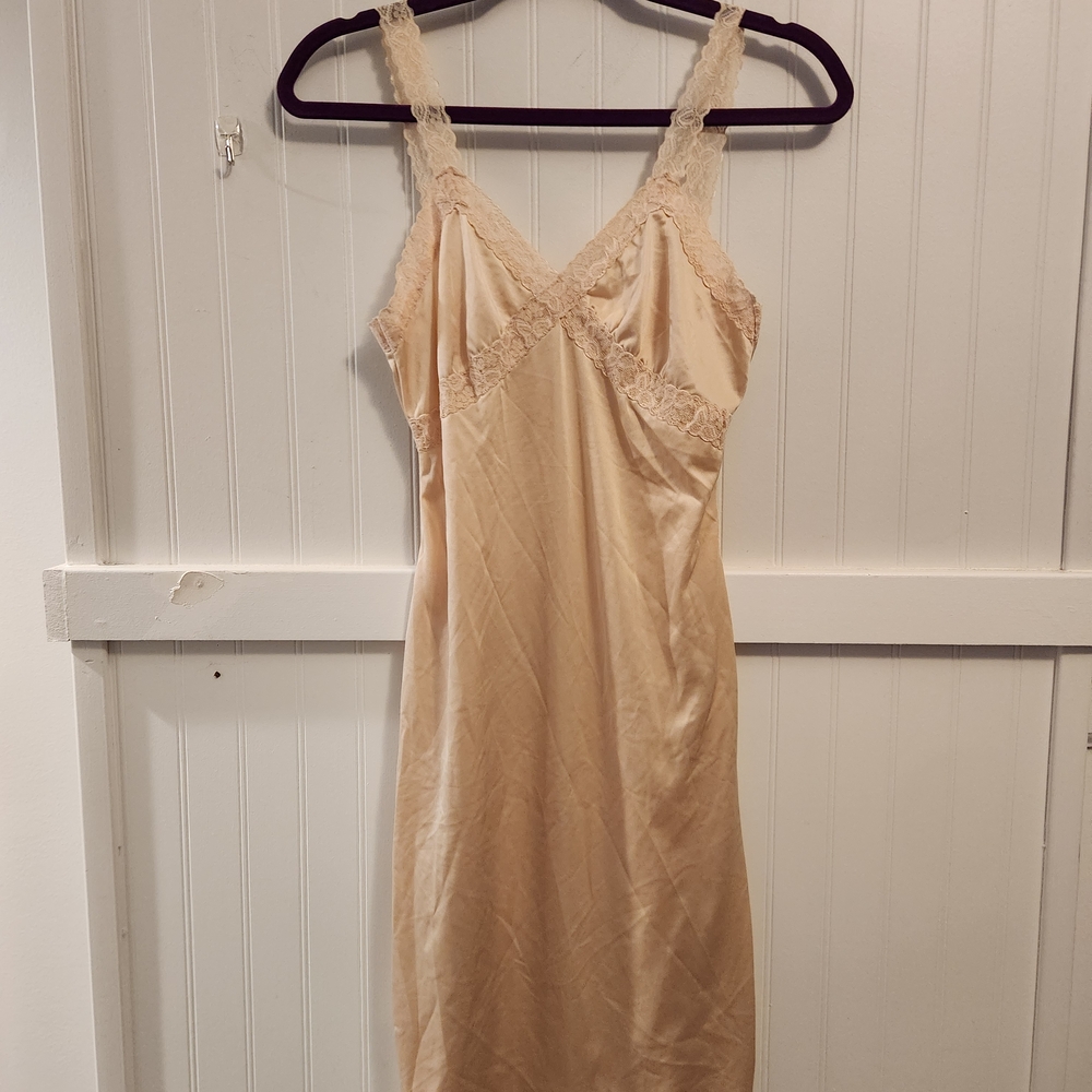 Elegant Cream Lace Slip Dress